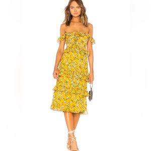 Tularosa Lily Dress in Yellow Dolly Floral